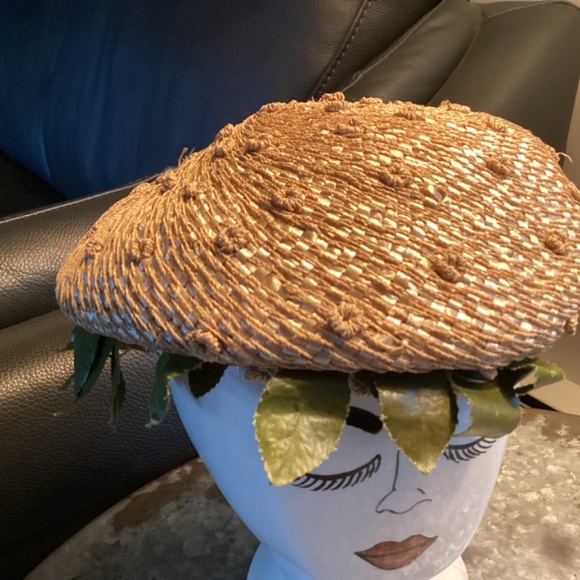 STRAW HAT. BERET STYLE. VINTAGE DESIGN. MUST SEE - Picture 4 of 7